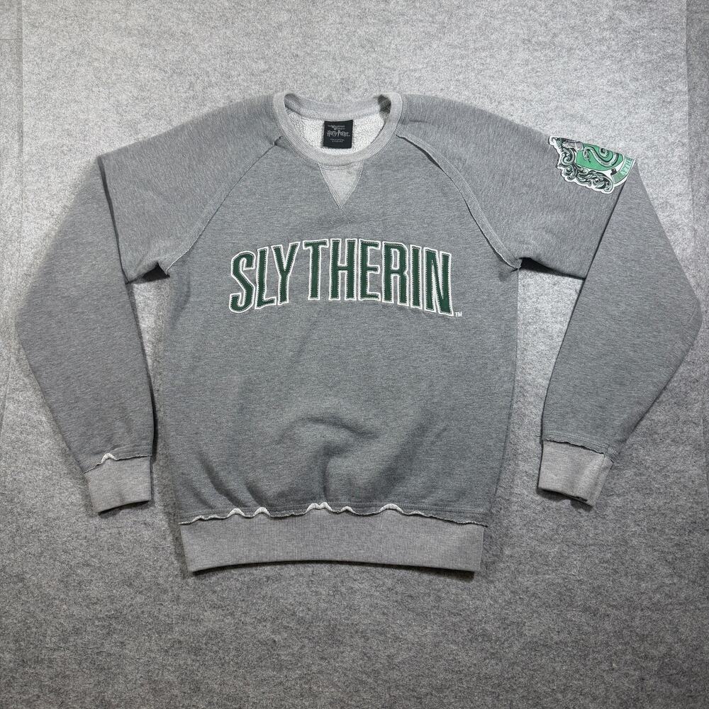 Harry Potter Slytherin Sweatshirt Mens S Gray Crewneck Crest Wizarding World